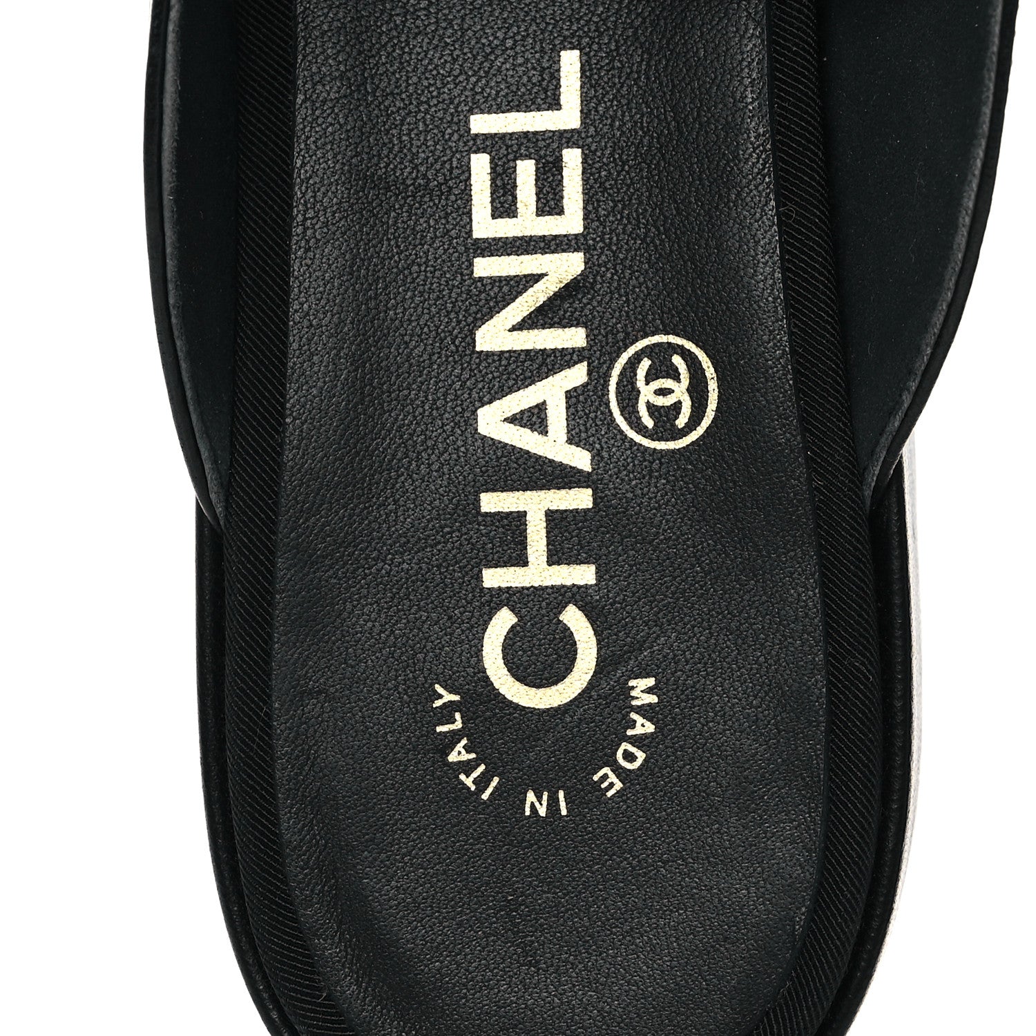 Chanel Lambskin Grosgrain Cap Toe CC Mules 37 Black 8 of 10