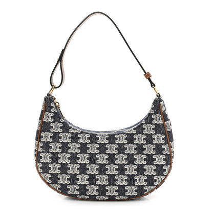 Celine Canvas Calfskin Ava Triomphe Shoulder Bag Blue 1 of 10