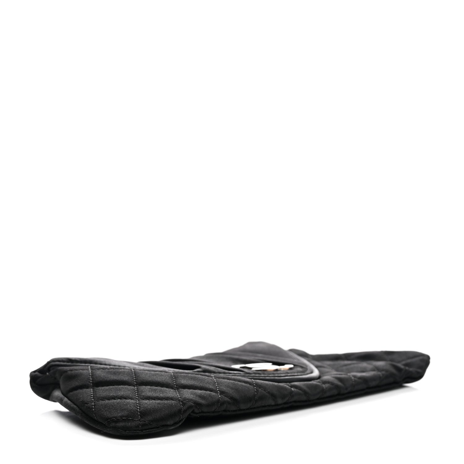 Chanel Satin Quilted Flap Clutch Black 4 of 8