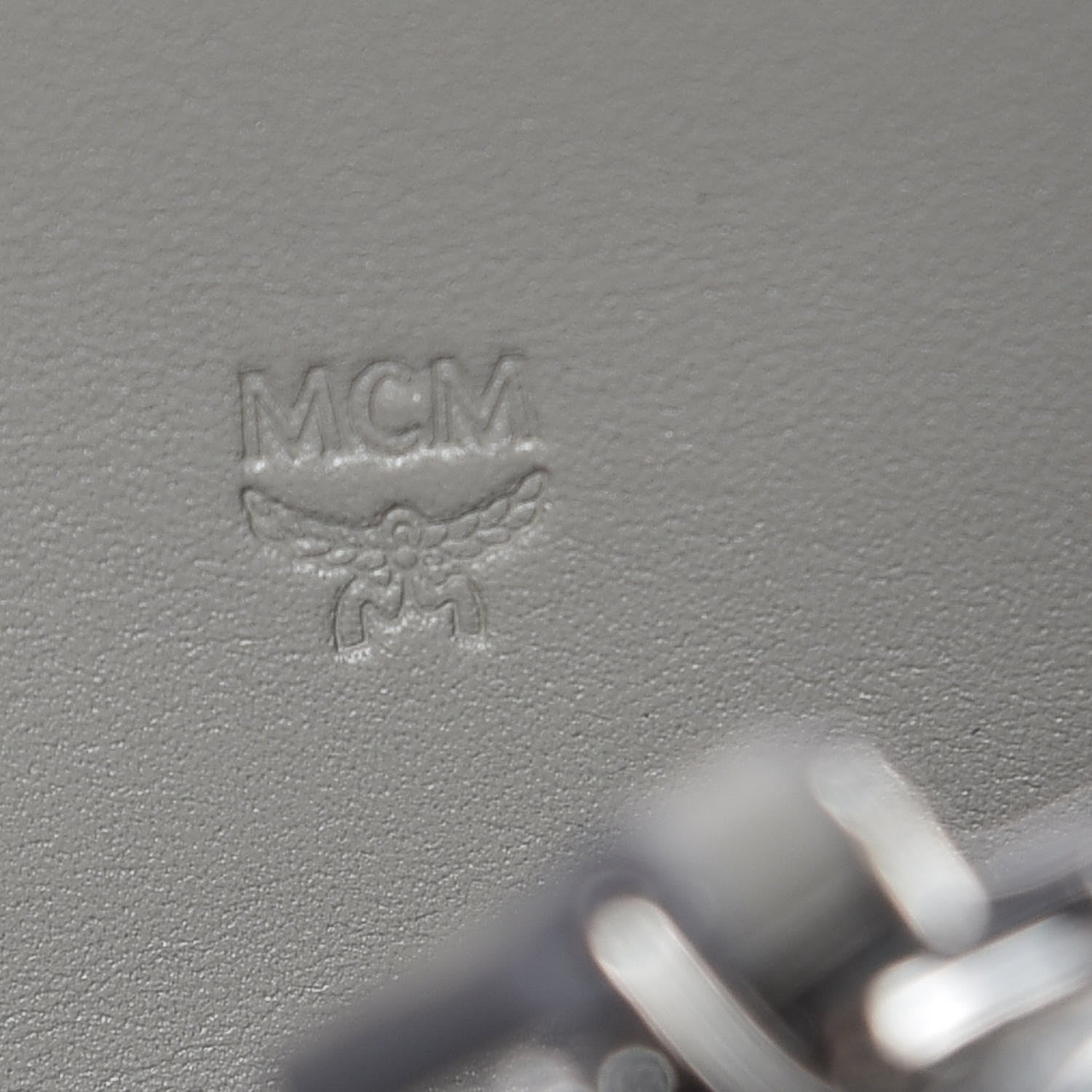 MCM Metallic Monogram Patent Large Zip Around Wallet Silver 6 of 10