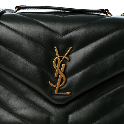 Saint Laurent Calfskin Y Quilted Monogram Small Loulou Chain Satchel Vert Fonce 8 of 10