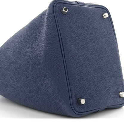 Hermes Taurillon Clemence Picotin Lock 18 PM Bleu Encre 9 of 10