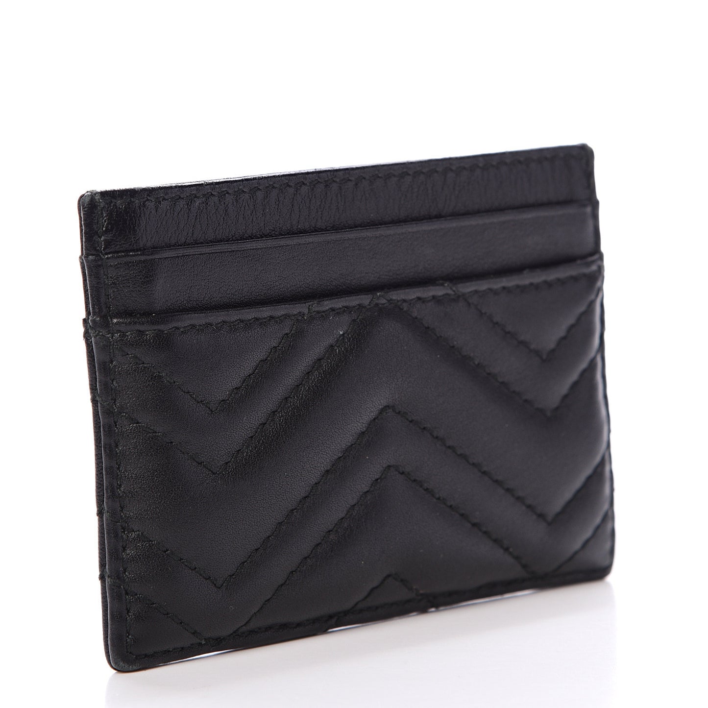 Calfskin Matelasse GG Marmont Card Holder Black