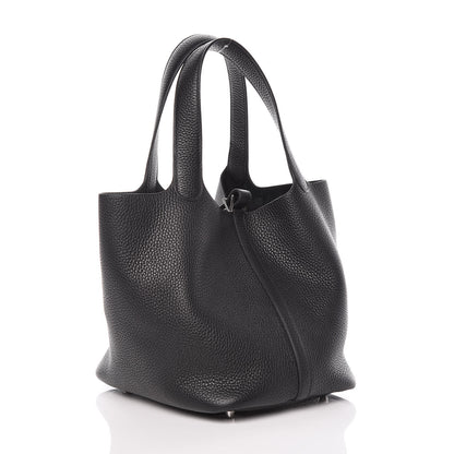Hermes Taurillon Clemence Picotin Lock 22 MM Black 3 of 10