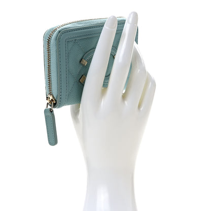 Chanel Caviar Quilted Filigree Coin Purse Light Blue 2 of 8