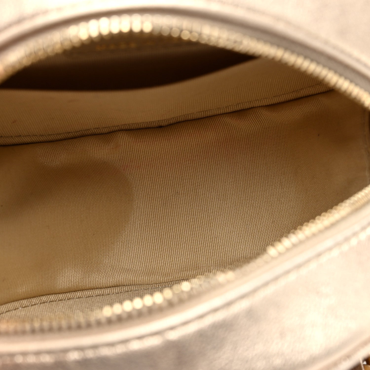 Chanel Metallic Lambskin Quilted Chanel 19 Round Clutch With Chain Gold 5 of 11