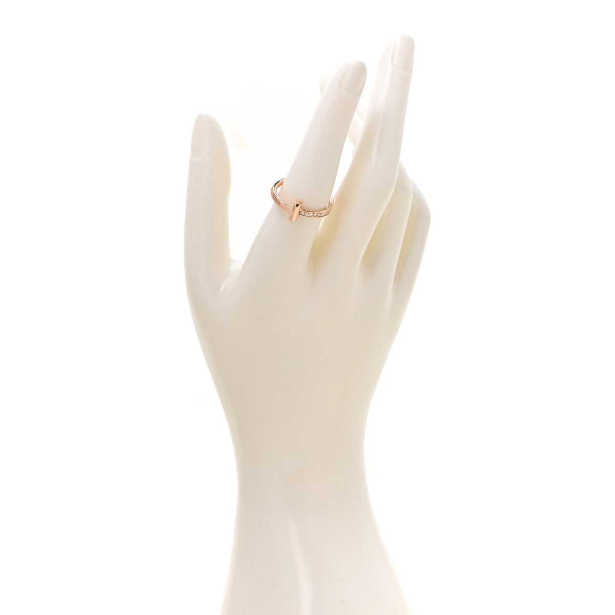 Tiffany 18K Rose Gold Diamond 2.5mm T T1 Ring 54 7 2 of 5