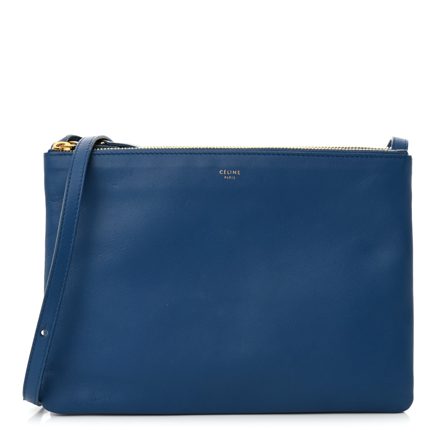 Celine Lambskin Large Trio Crossbody Bag Indigo 1 of 15
