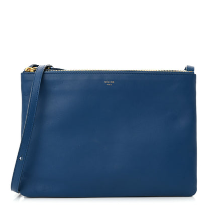 Celine Lambskin Large Trio Crossbody Bag Indigo 1 of 15