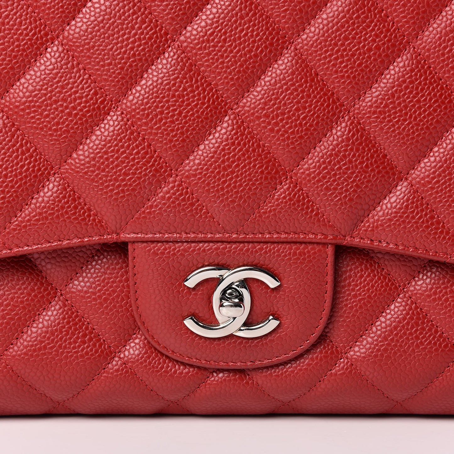 Caviar Quilted Maxi Single Flap Red