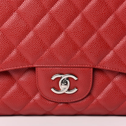 Chanel Caviar Quilted Maxi Single Flap Red 10 of 11