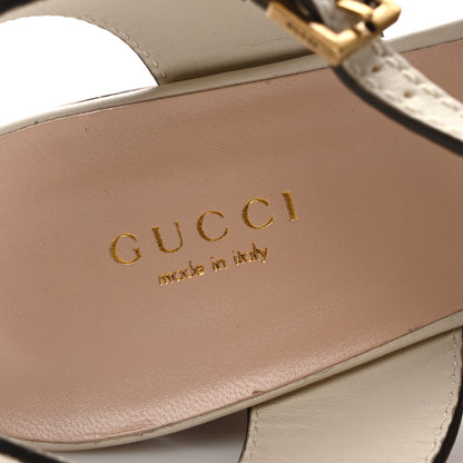 Gucci Cosmos Softy Calfskin Wooden Interlocking G Cut-Out 30/120mm Platform Sandals 39 Mystic White 8 of 9