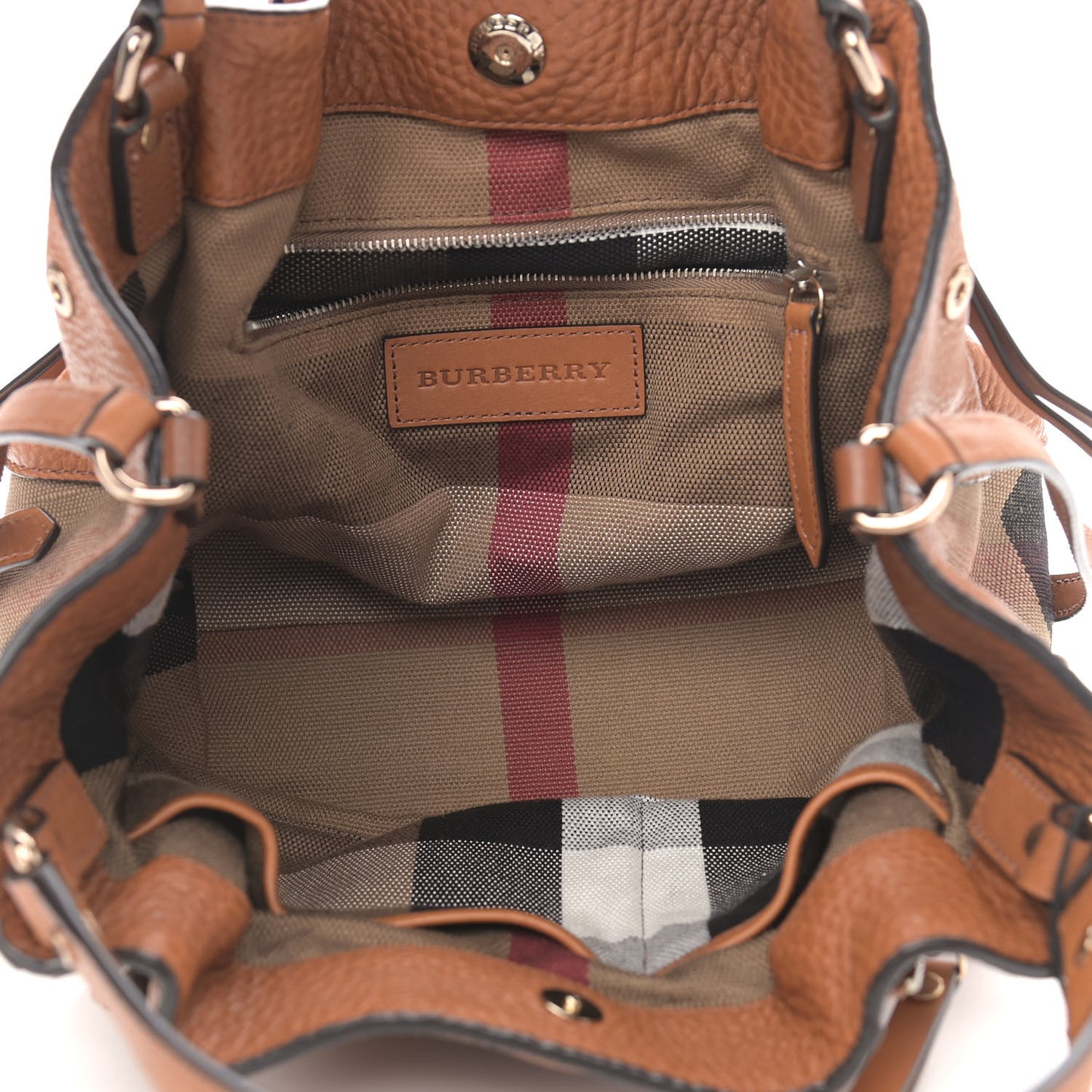 Brit Calfskin House Check Small Maidstone Saddle Brown