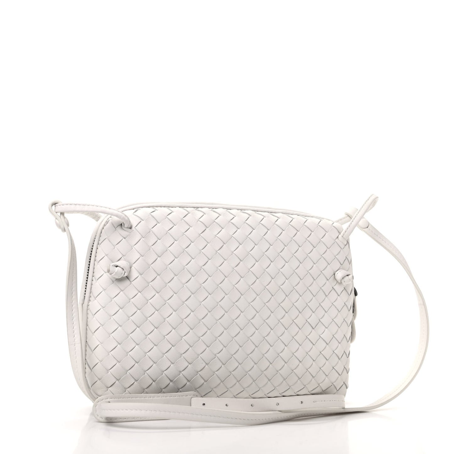 Nappa Intrecciato Nodini Crossbody Messenger White