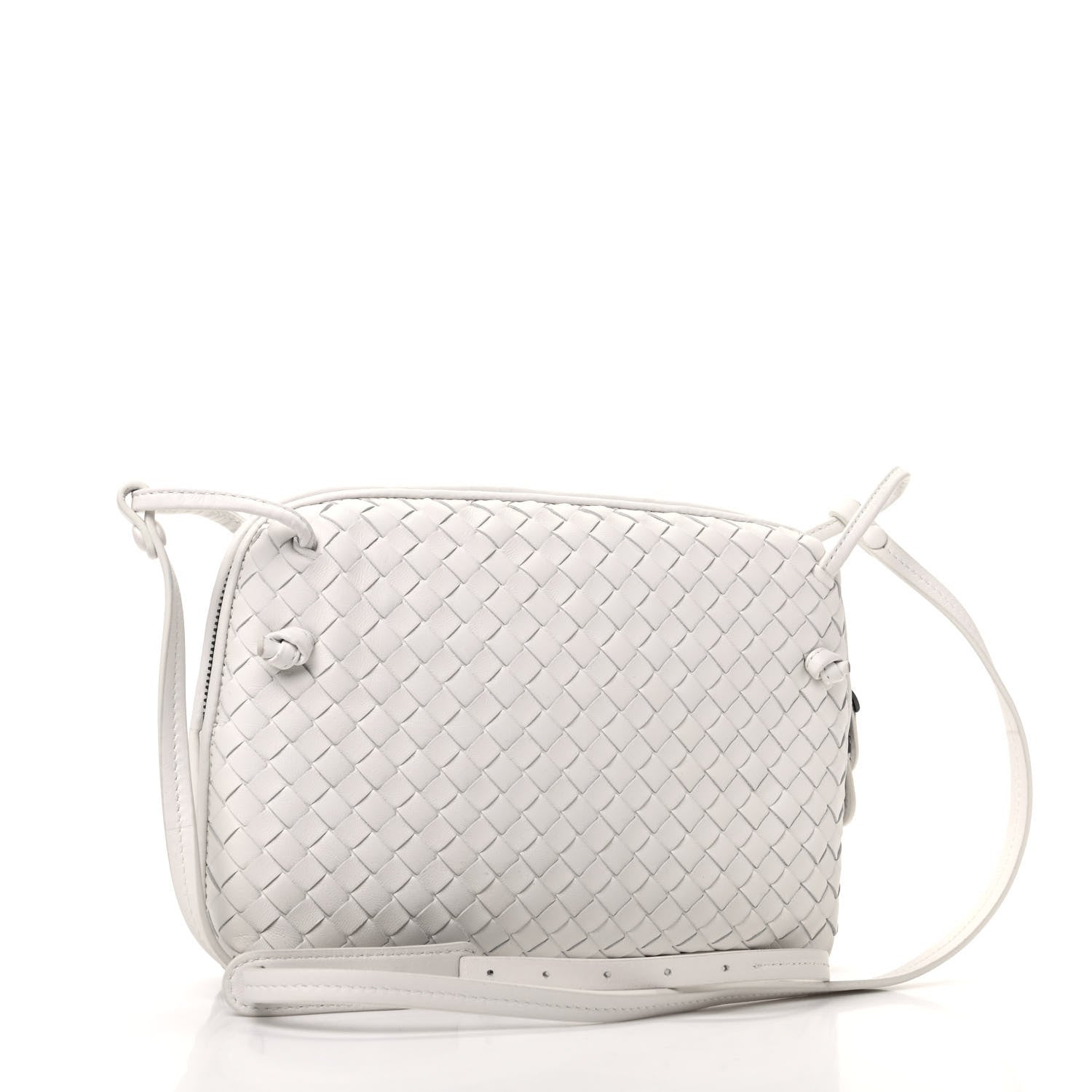Bottega Veneta Nappa Intrecciato Nodini Crossbody Messenger White 3 of 9