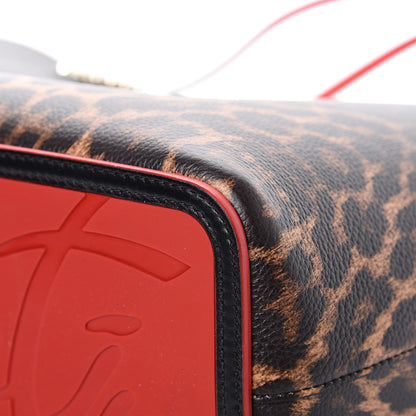 Christian Louboutin Calfskin Degrade Leopard Print Spikes East West Cabata Tote Black Multi 10 of 13