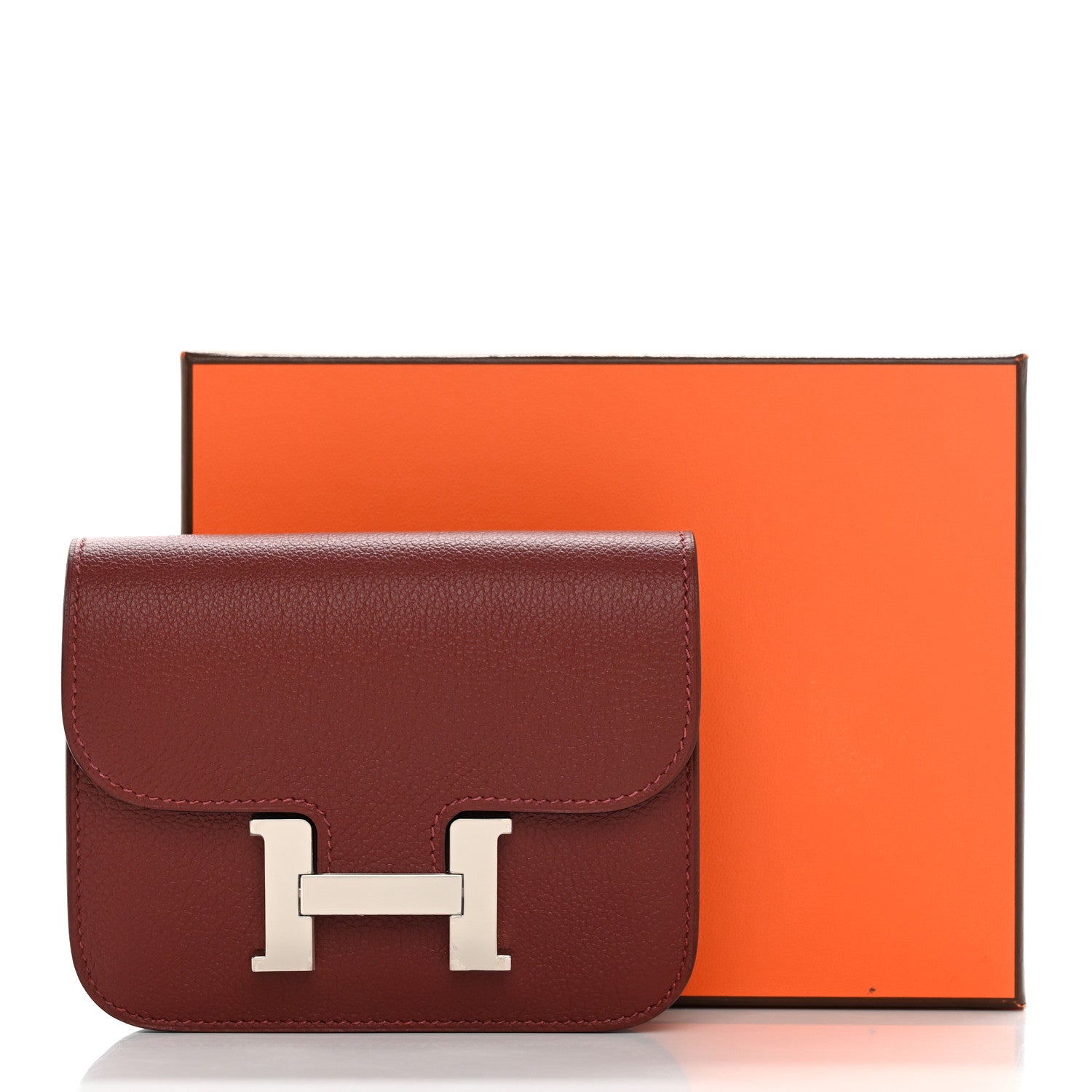 Hermes Evercolor Bi-Color Constance Slim Wallet Rouge H Rose Azalee 11 of 11