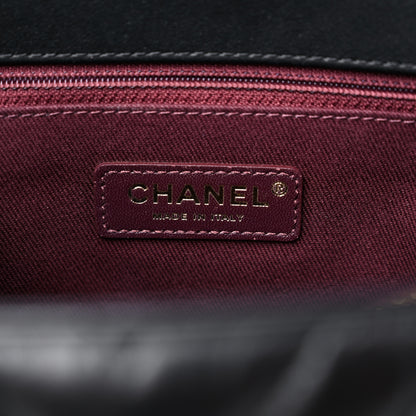 Chanel Calfskin Chevron Quilted Medium Coco Handle Flap Black 6 of 13