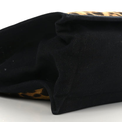 Saint Laurent Canvas Calfskin Leopard Print Rive Gauche Noe Tote Natural Black 8 of 9