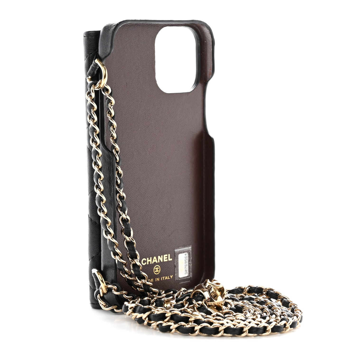 Chanel Lambskin Quilted iPhone XII Pro Holder With Chain Black 3 of 11