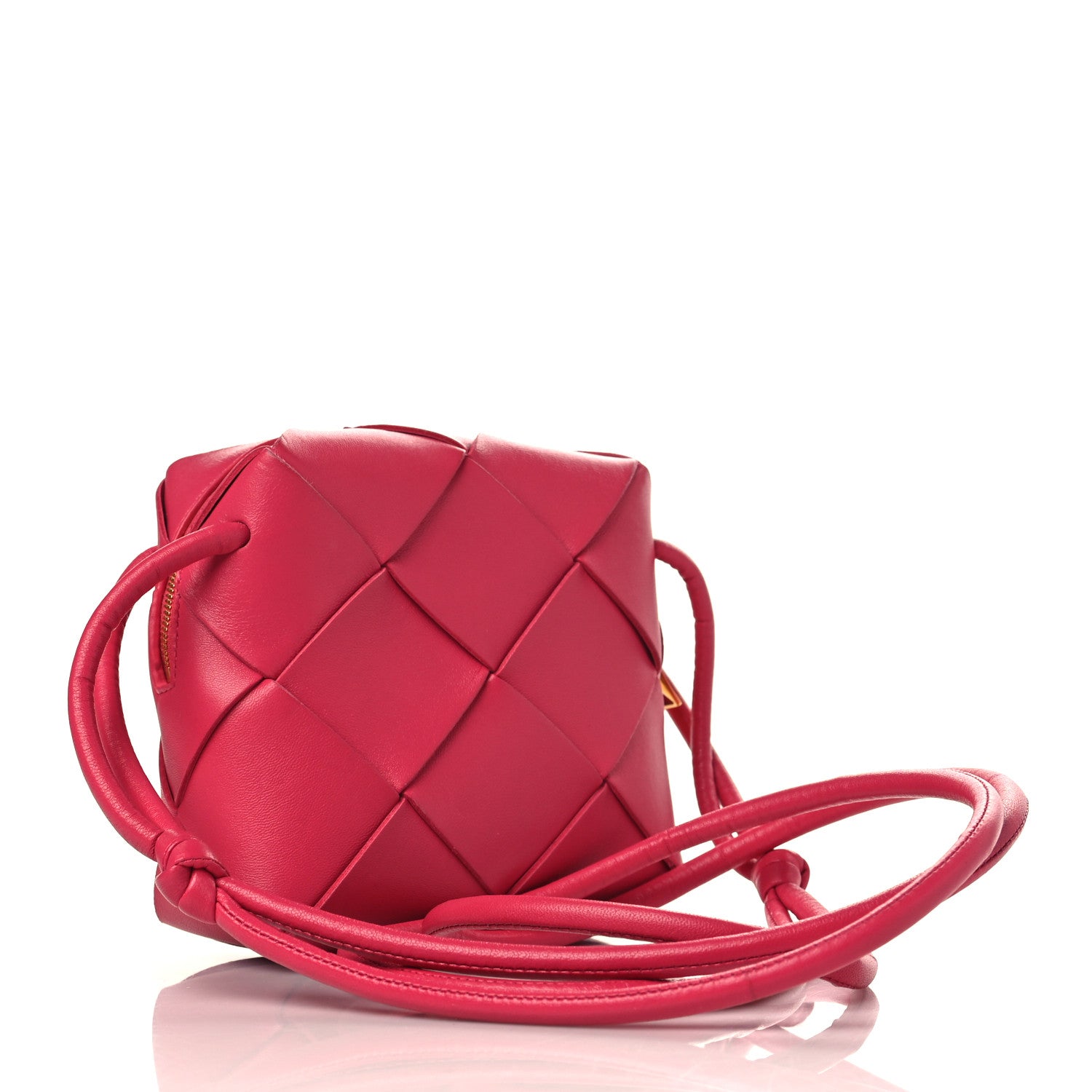 Bottega Veneta Lambskin Maxi Intrecciato Mini Cassette Camera Bag Cranberry 3 of 9