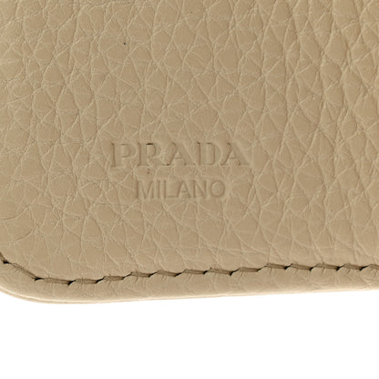 Prada Vitello Daino Compact Zip Around Wallet Cera 7 of 12