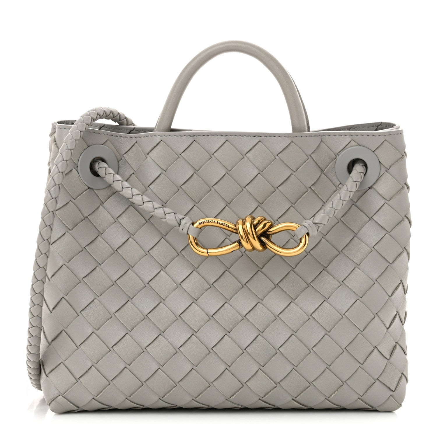 Bottega Veneta Nappa Intrecciato Small Andiamo Shoulder Bag Sterling 1 of 9