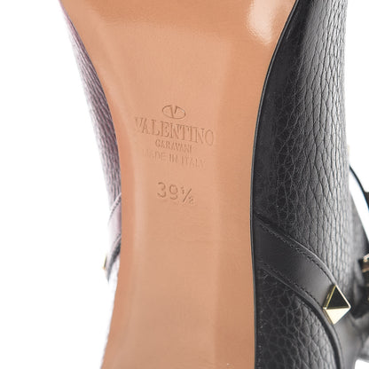 Valentino Garavani Grained Calfskin Rockstud Double Buckle 65mm Ankle Boots 39.5 Black 6 of 8
