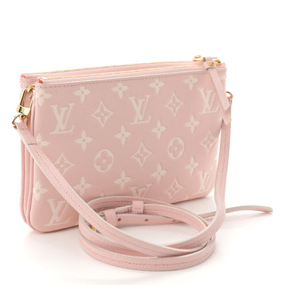 Louis Vuitton Empreinte Monogram Double Zip Pochette Rose 3 of 10