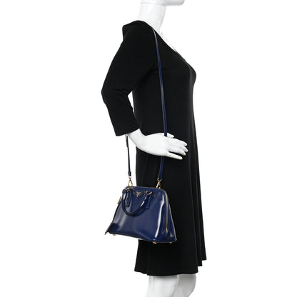 Prada Saffiano Vernice Small Promenade Tote Royal 2 of 14