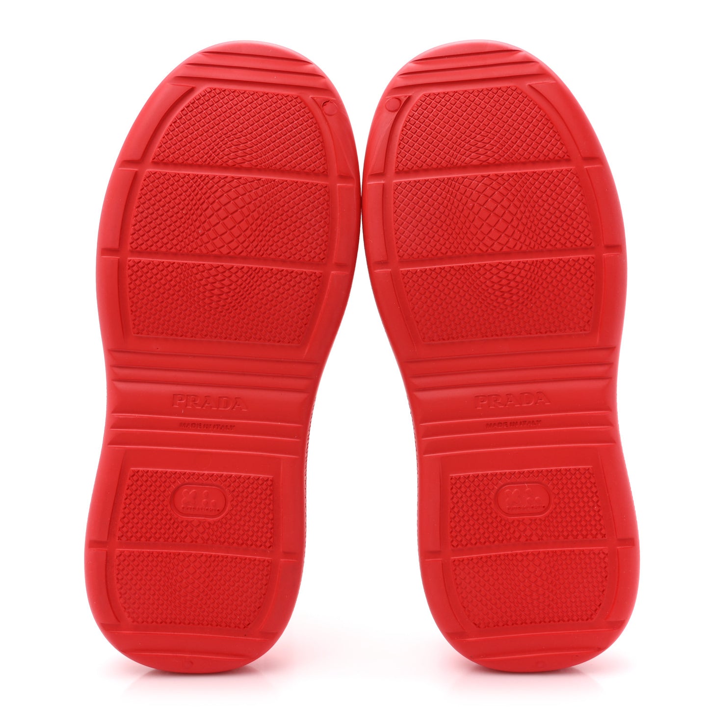 Soft Mellow Rubber Embossed Mens Triangle Logo Mules 41 Rosso