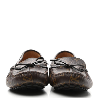 Louis Vuitton Monogram Mens Arizona Car Shoe Moccasin Loafers 8 Macassar 2 of 9