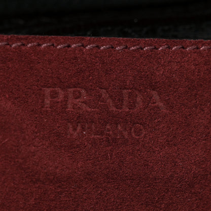 Prada Suede Scamosciato Stitched Small Twin Pocket Tote Porpora 7 of 16
