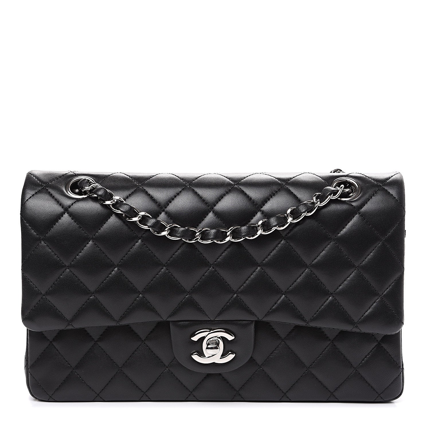 Chanel Lambskin Quilted Medium Double Flap Black 1 of 14