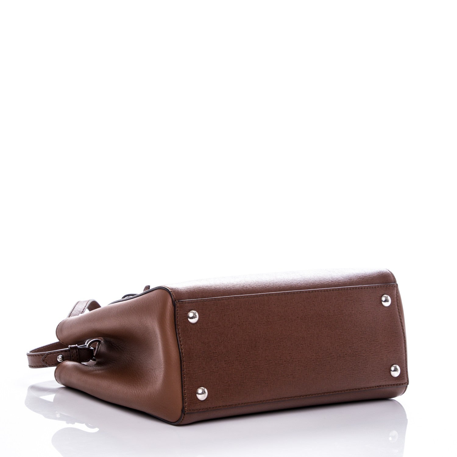Fendi Vitello Elite Petite 2Jours Tote Walnut 4 of 6