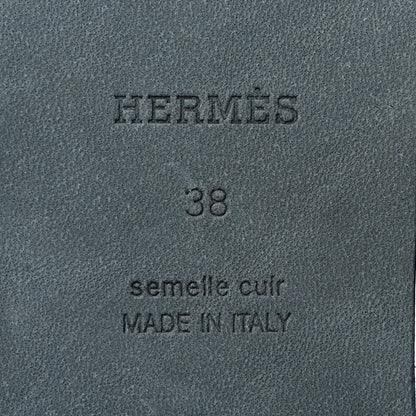 Hermes Box Calfskin Oran Sandals 38 Black 6 of 9