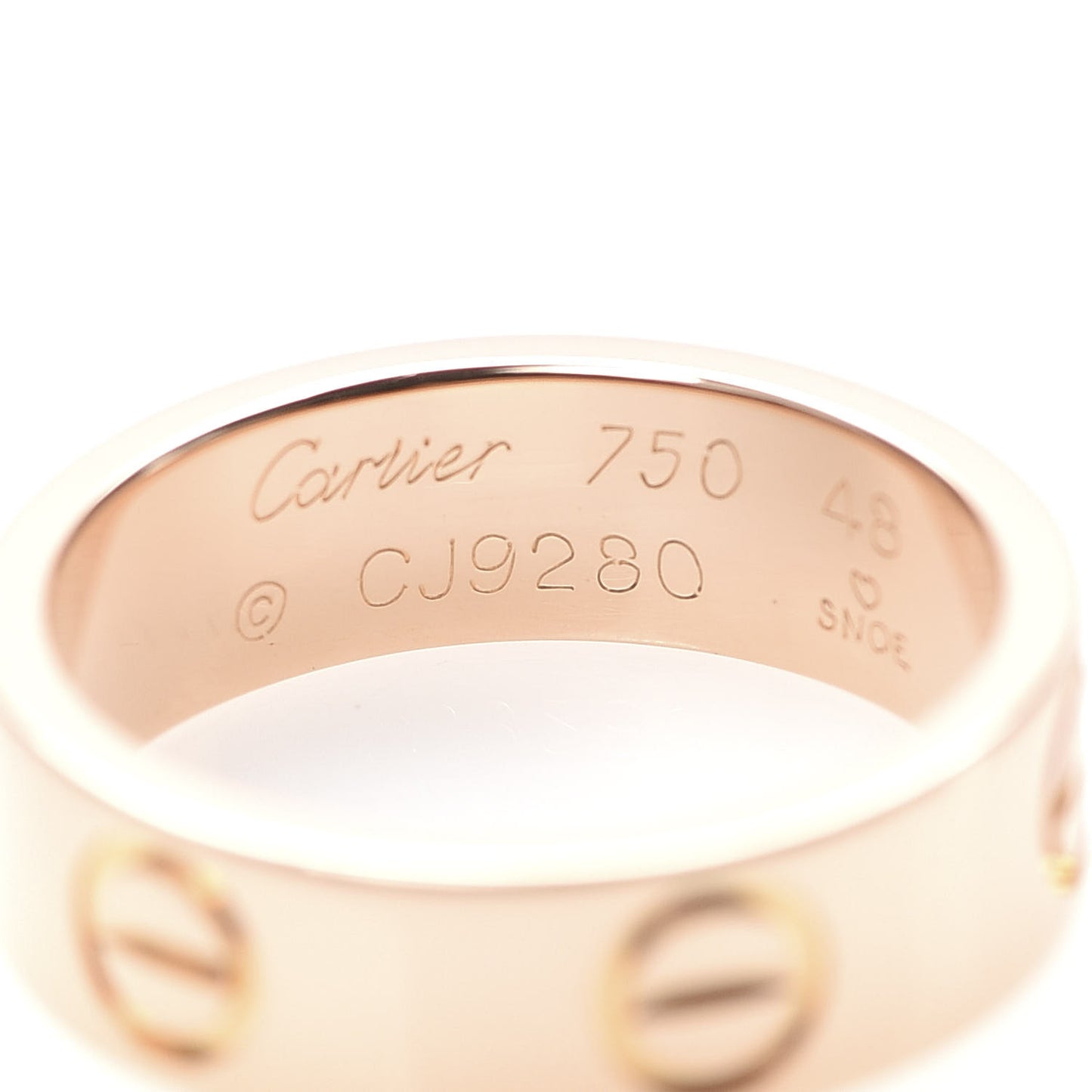 18K Pink Gold 5.5mm LOVE Ring 48 4.5