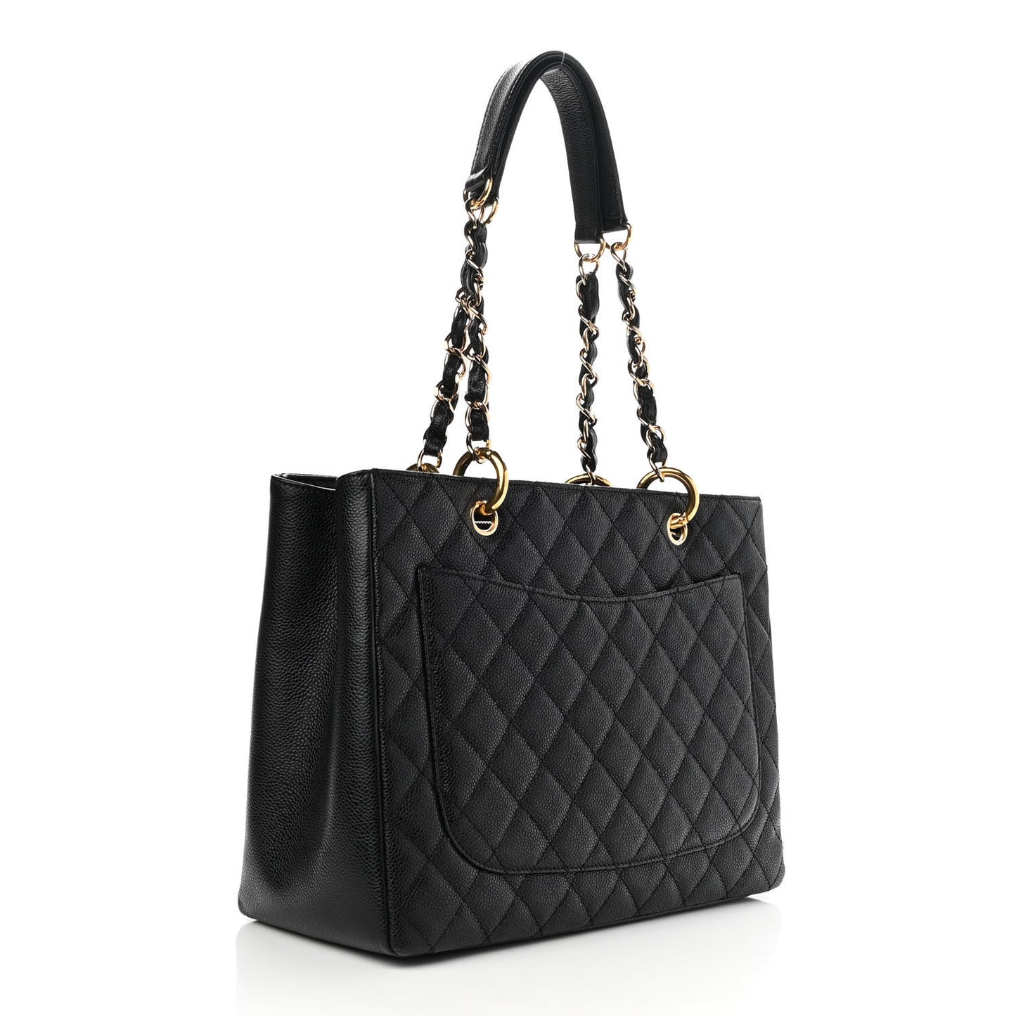 Caviar Quilted Grand Shopping Tote GST Black