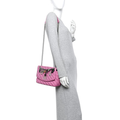 Balenciaga Calfskin Logo Matelasse M BB Chain Shoulder Bag Pink 2 of 14