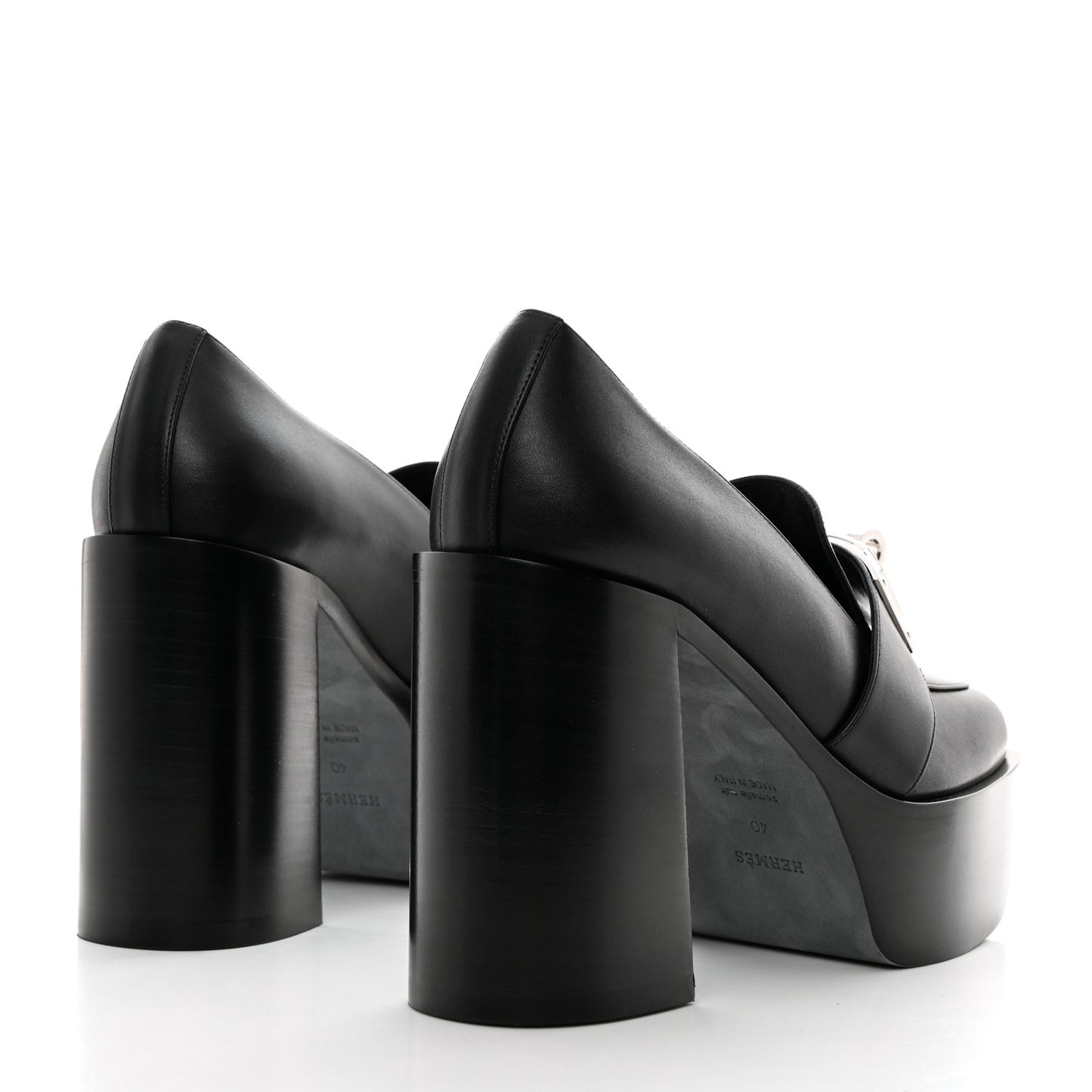 Calfskin Heel 70 Pumps 40 Black