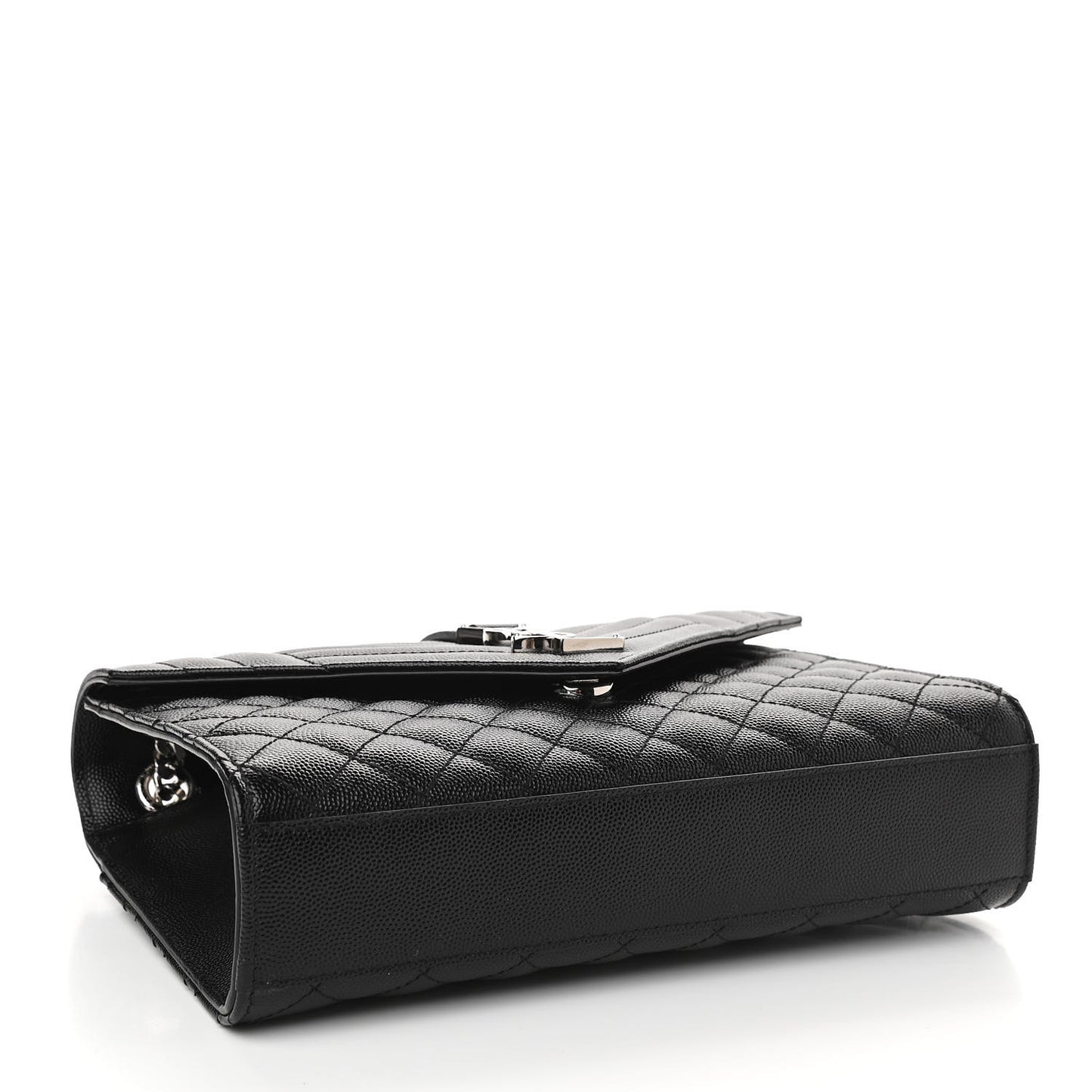 Grain De Poudre Textured Mixed Matelasse Triquilt Medium Monogram Satchel Black