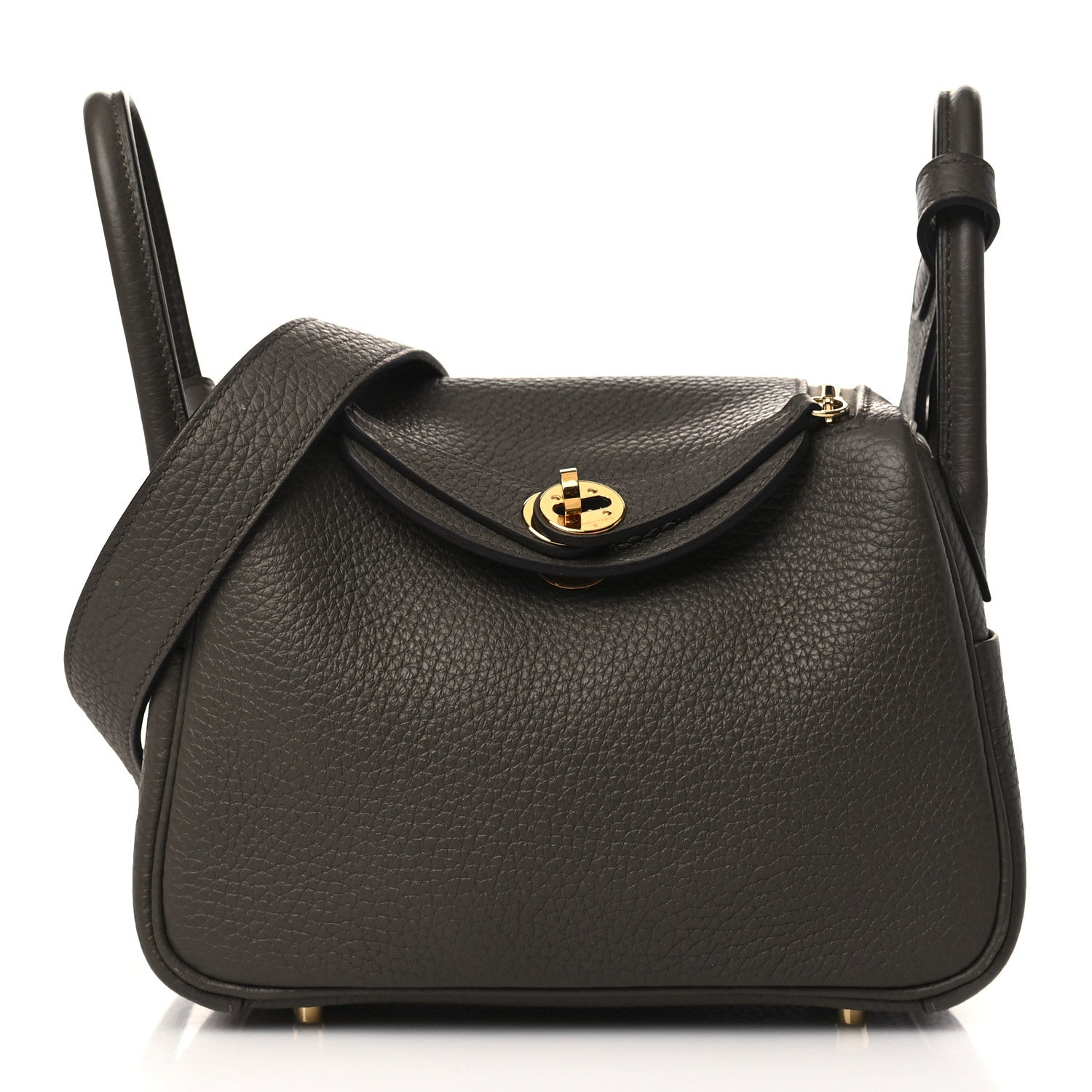 Hermes Taurillon Clemence Mini Lindy 20 Etain 1 of 10