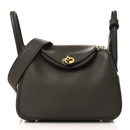 Hermes Taurillon Clemence Mini Lindy 20 Etain 1 of 10