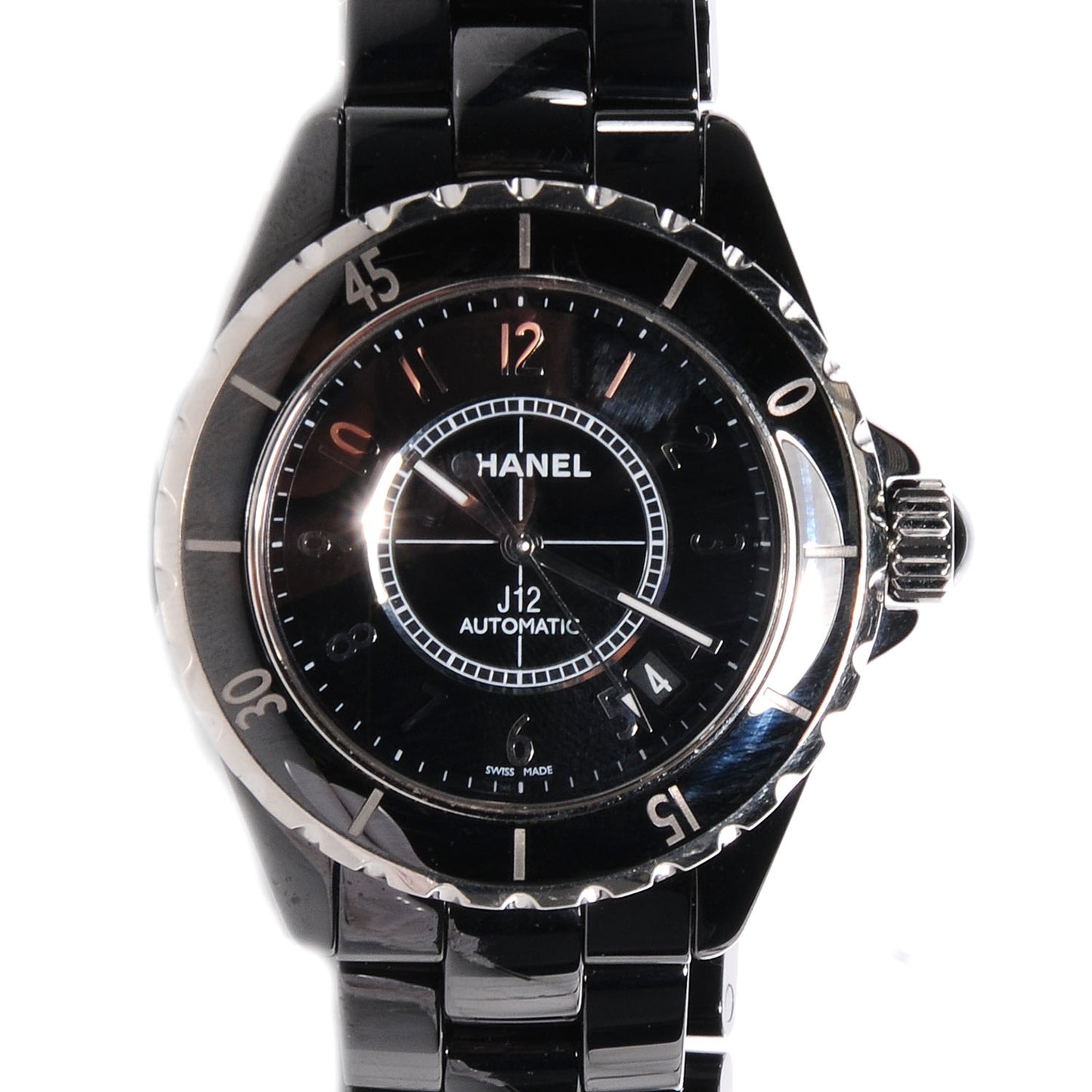 Stainless Steel Ceramic 38mm J12 Automatic Watch Black
