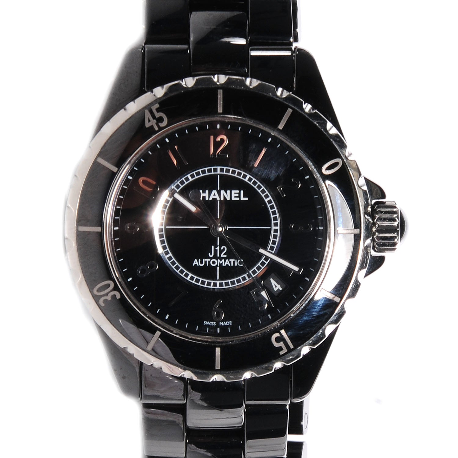 Chanel Stainless Steel Ceramic 38mm J12 Automatic Watch Black 1 of 6