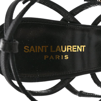 Saint Laurent Crepe Satin Crystal Jerry 110 Sandals 39 Black 7 of 9