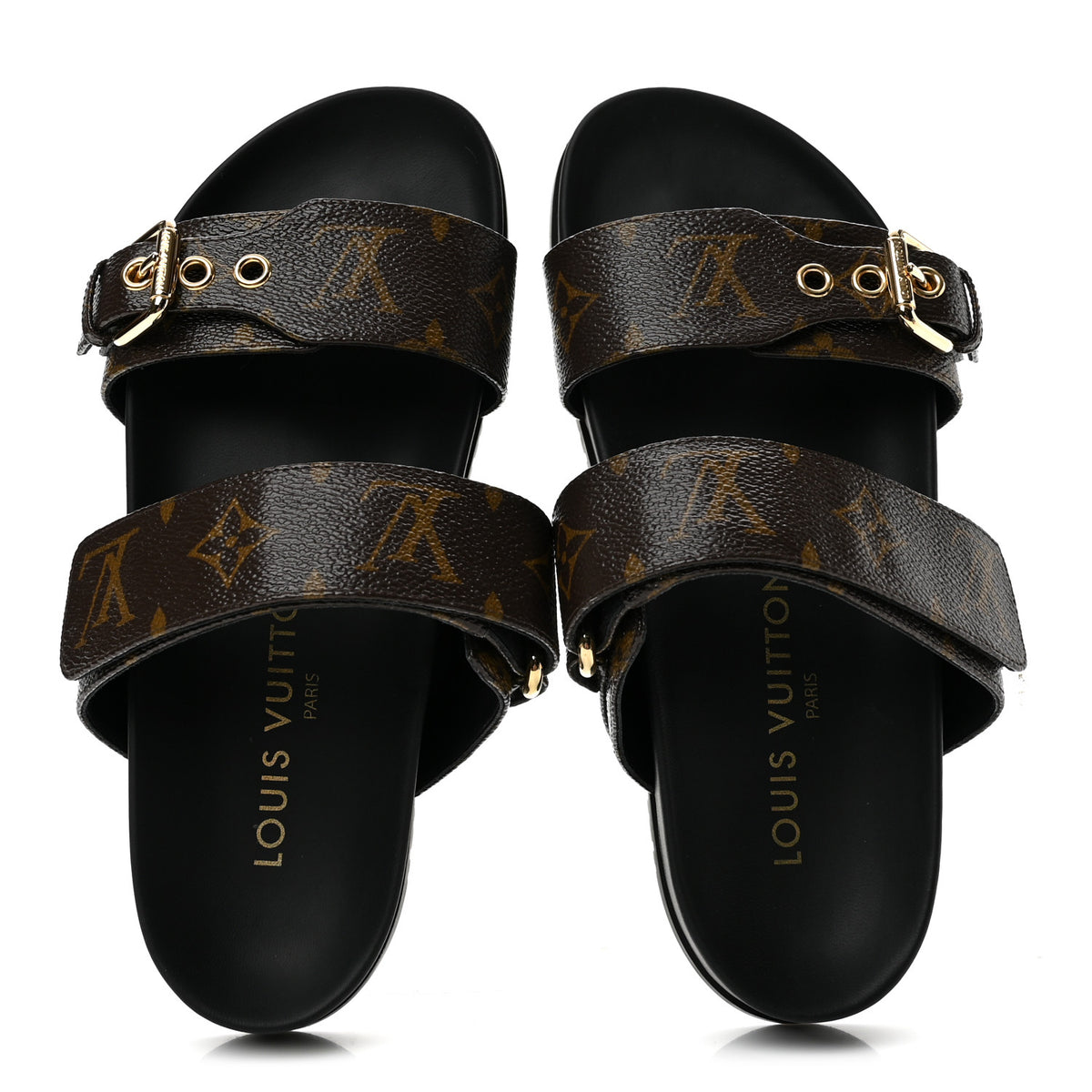 Monogram Bom Dia Mule Sandals 35.5 Black