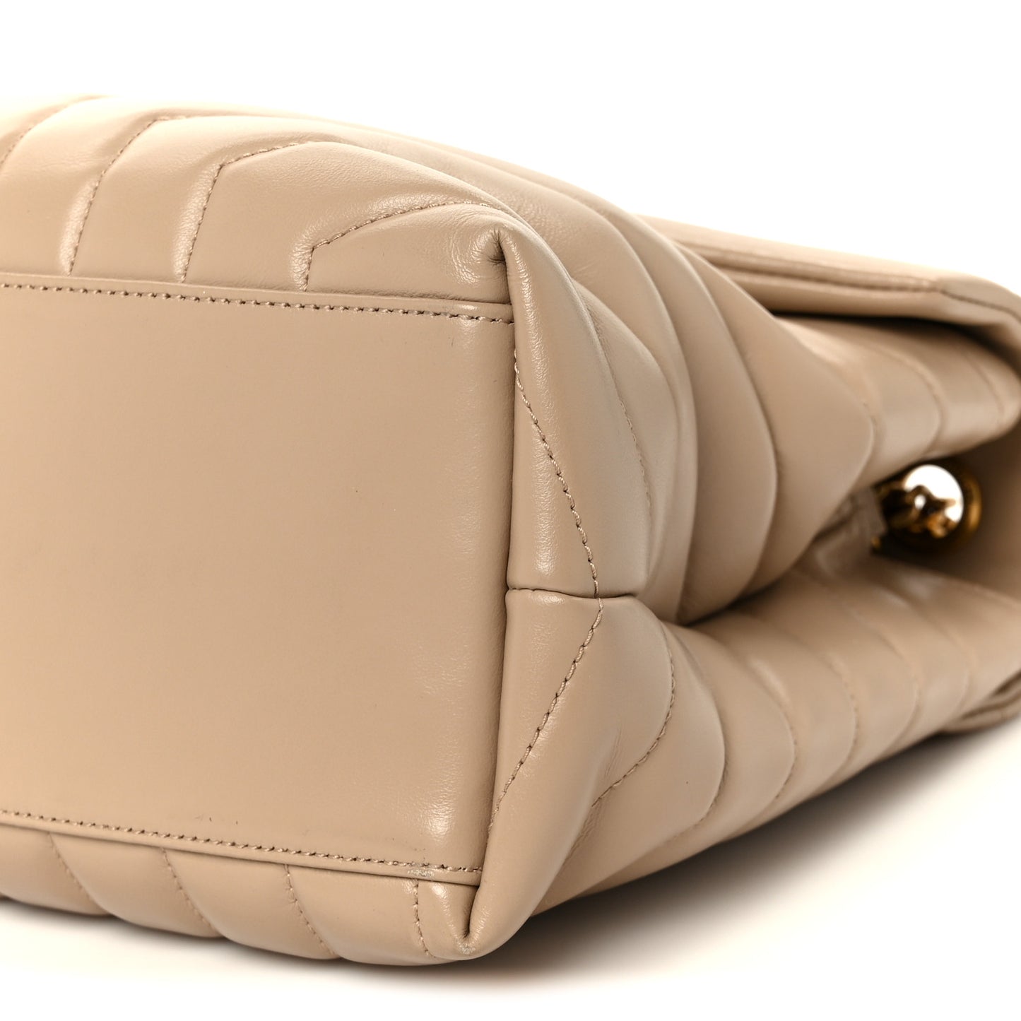 Calfskin Y Quilted Monogram Medium Loulou Chain Satchel Dark Beige
