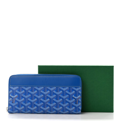 Goyard Goyardine Matignon Zip Around GM Wallet Blue 7 of 7
