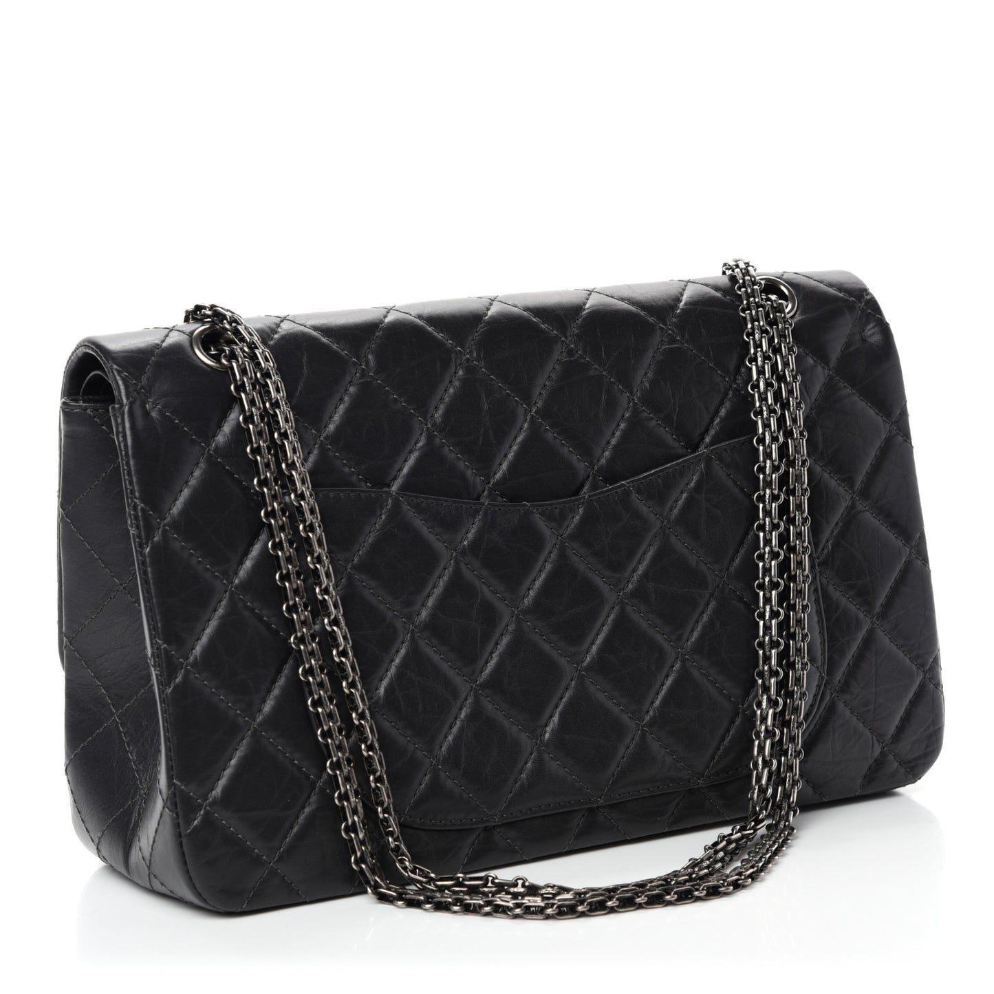 Aged Calfskin Quilted 2.55 Reissue 227 Flap Dark Grey
